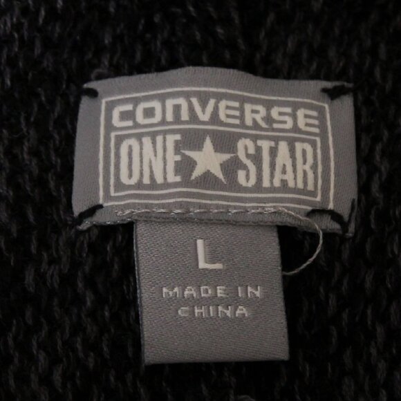 Converse Cozy Knit Cotton Blen Open Cardigan Sweater Gray Women Size L - Picture 8 of 10